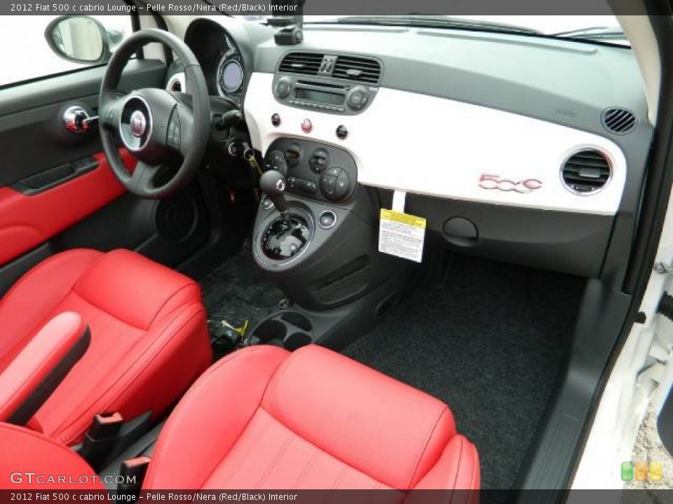 Pelle Rosso/Nera (Red/Black) Interior Dashboard for the 2012 Fiat 500 c cabrio Lounge #58126655