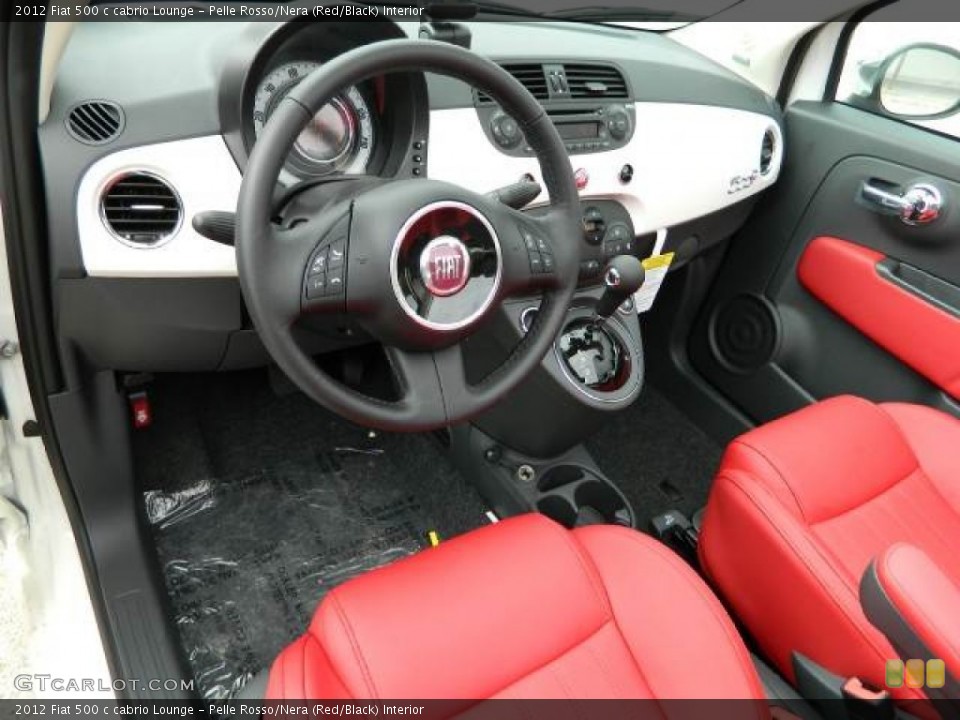 Pelle Rosso/Nera (Red/Black) Interior Prime Interior for the 2012 Fiat 500 c cabrio Lounge #58126667