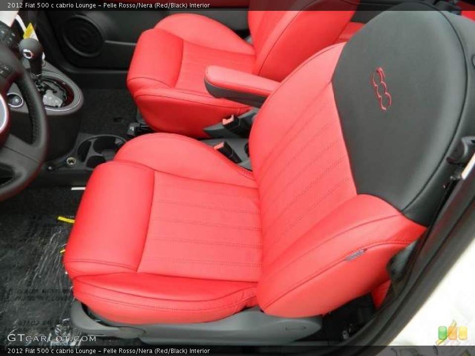 Pelle Rosso/Nera (Red/Black) Interior Photo for the 2012 Fiat 500 c cabrio Lounge #58126673
