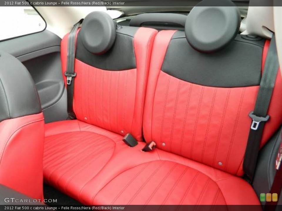 Pelle Rosso/Nera (Red/Black) Interior Photo for the 2012 Fiat 500 c cabrio Lounge #58126697