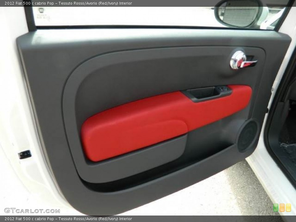 Tessuto Rosso/Avorio (Red/Ivory) Interior Door Panel for the 2012 Fiat 500 c cabrio Pop #58127363