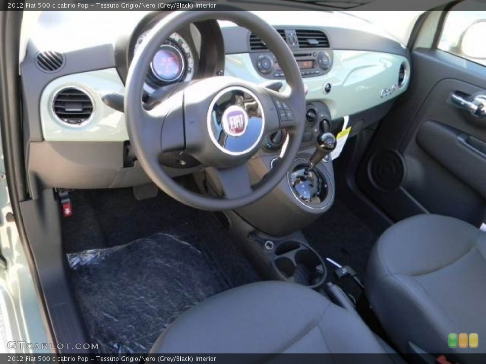 Tessuto Grigio/Nero (Grey/Black) Interior Prime Interior for the 2012 Fiat 500 c cabrio Pop #58127414