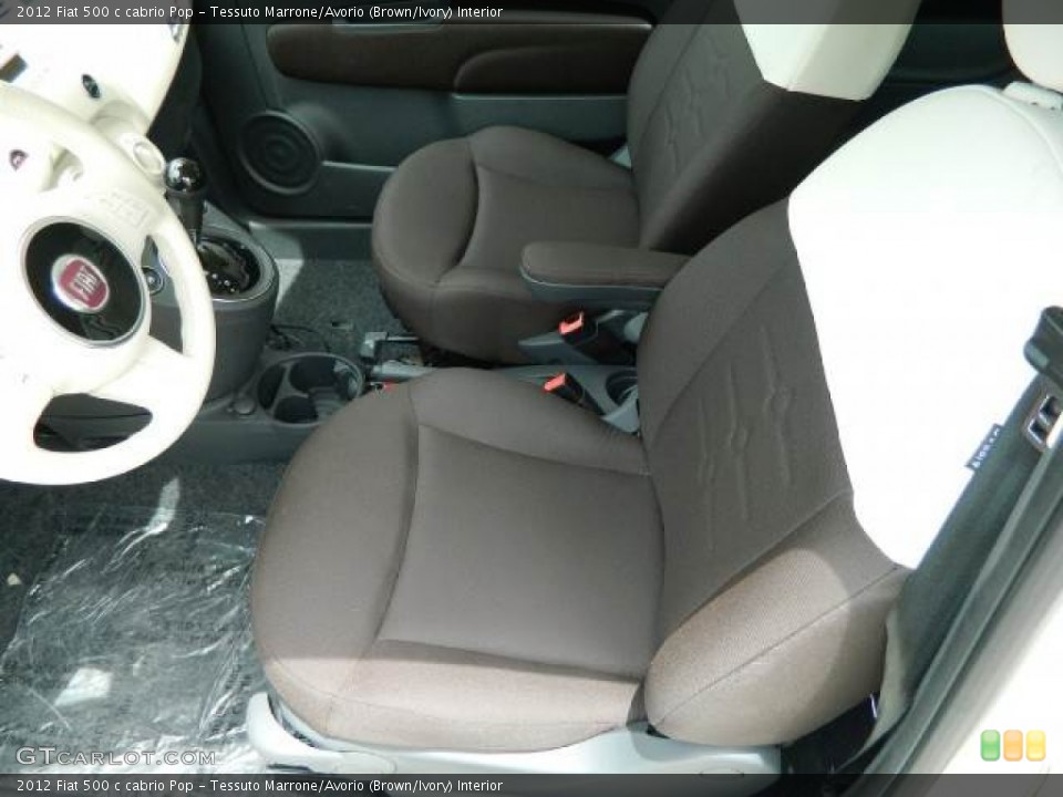 Tessuto Marrone/Avorio (Brown/Ivory) Interior Photo for the 2012 Fiat 500 c cabrio Pop #58127567