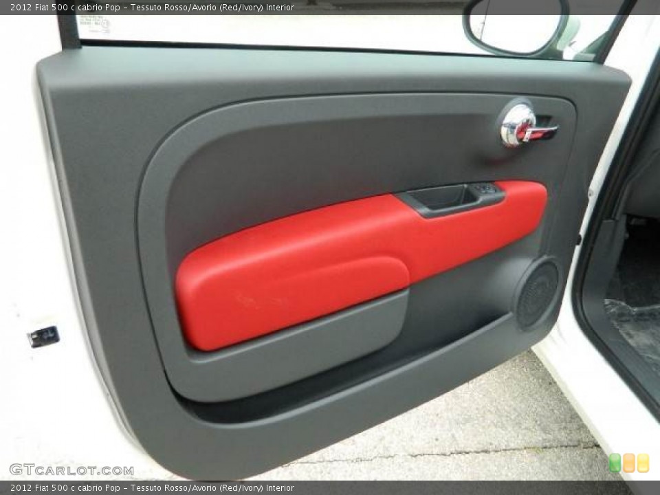 Tessuto Rosso/Avorio (Red/Ivory) Interior Door Panel for the 2012 Fiat 500 c cabrio Pop #58127675