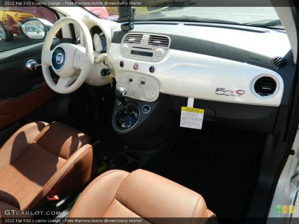 Pelle Marrone/Avorio (Brown/Ivory) Interior Dashboard for the 2012 Fiat 500 c cabrio Lounge #58129793
