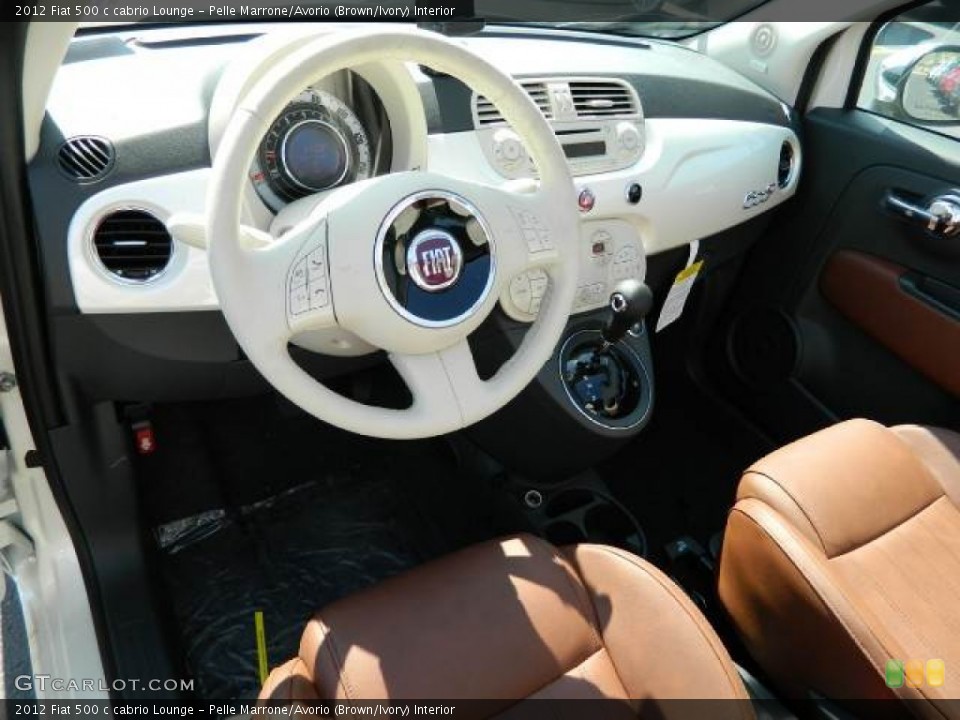 Pelle Marrone/Avorio (Brown/Ivory) Interior Prime Interior for the 2012 Fiat 500 c cabrio Lounge #58129811