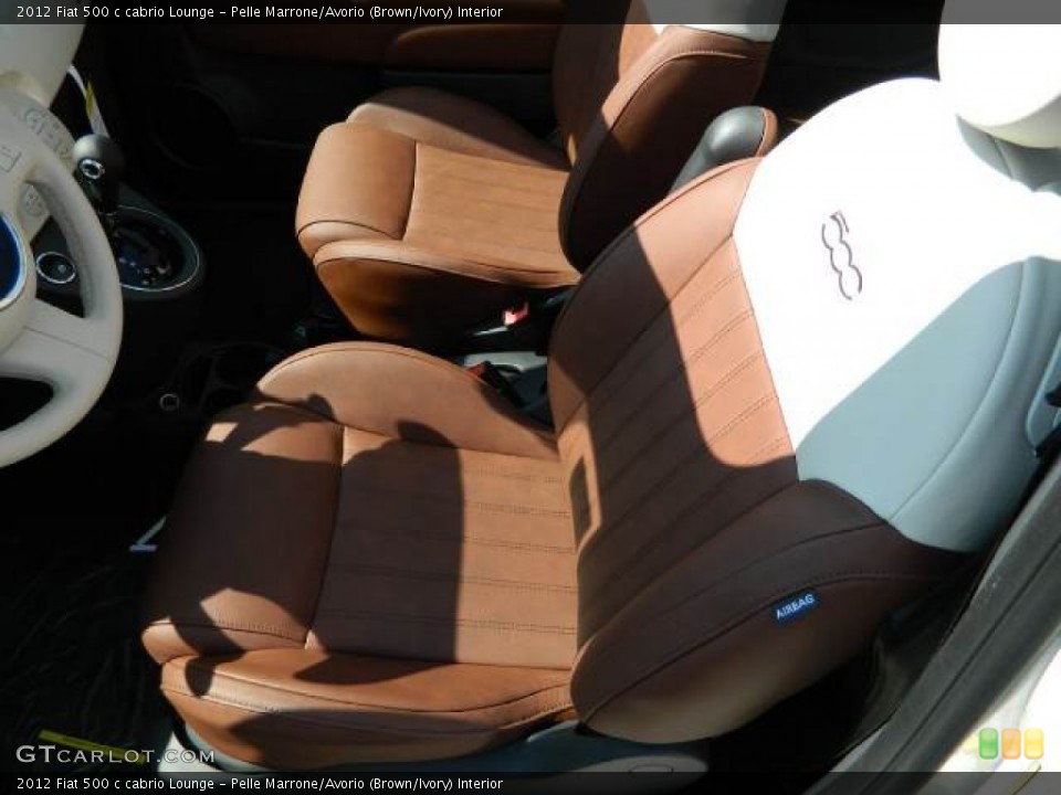 Pelle Marrone/Avorio (Brown/Ivory) Interior Photo for the 2012 Fiat 500 c cabrio Lounge #58129820