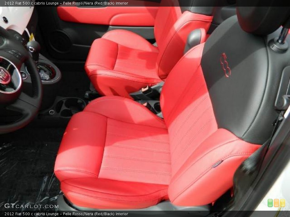 Pelle Rosso/Nera (Red/Black) Interior Photo for the 2012 Fiat 500 c cabrio Lounge #58129910