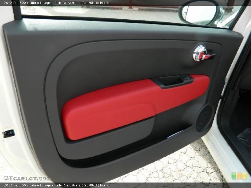 Pelle Rosso/Nera (Red/Black) Interior Door Panel for the 2012 Fiat 500 c cabrio Lounge #58129919