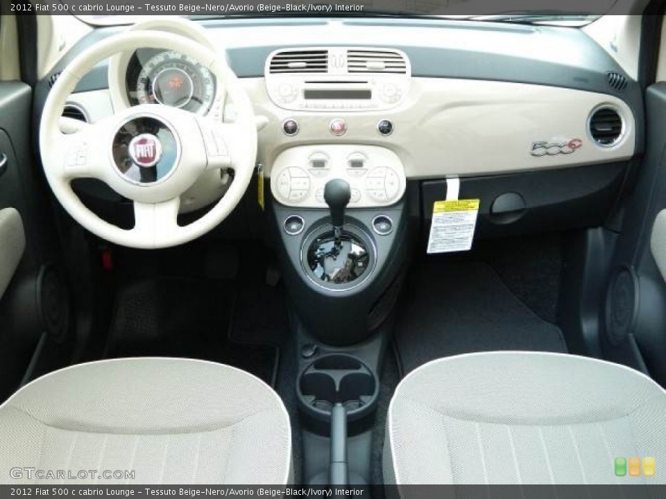 Tessuto Beige-Nero/Avorio (Beige-Black/Ivory) Interior Dashboard for the 2012 Fiat 500 c cabrio Lounge #58130150