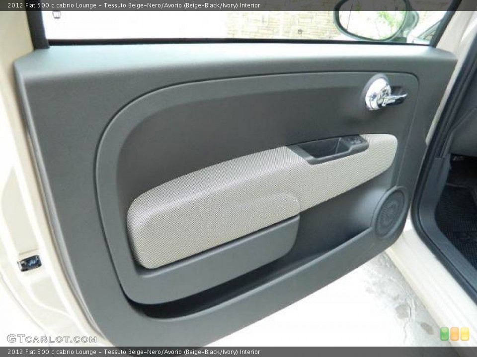 Tessuto Beige-Nero/Avorio (Beige-Black/Ivory) Interior Door Panel for the 2012 Fiat 500 c cabrio Lounge #58130153