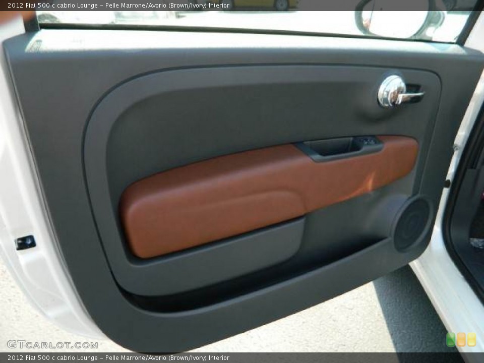 Pelle Marrone/Avorio (Brown/Ivory) Interior Door Panel for the 2012 Fiat 500 c cabrio Lounge #58132208