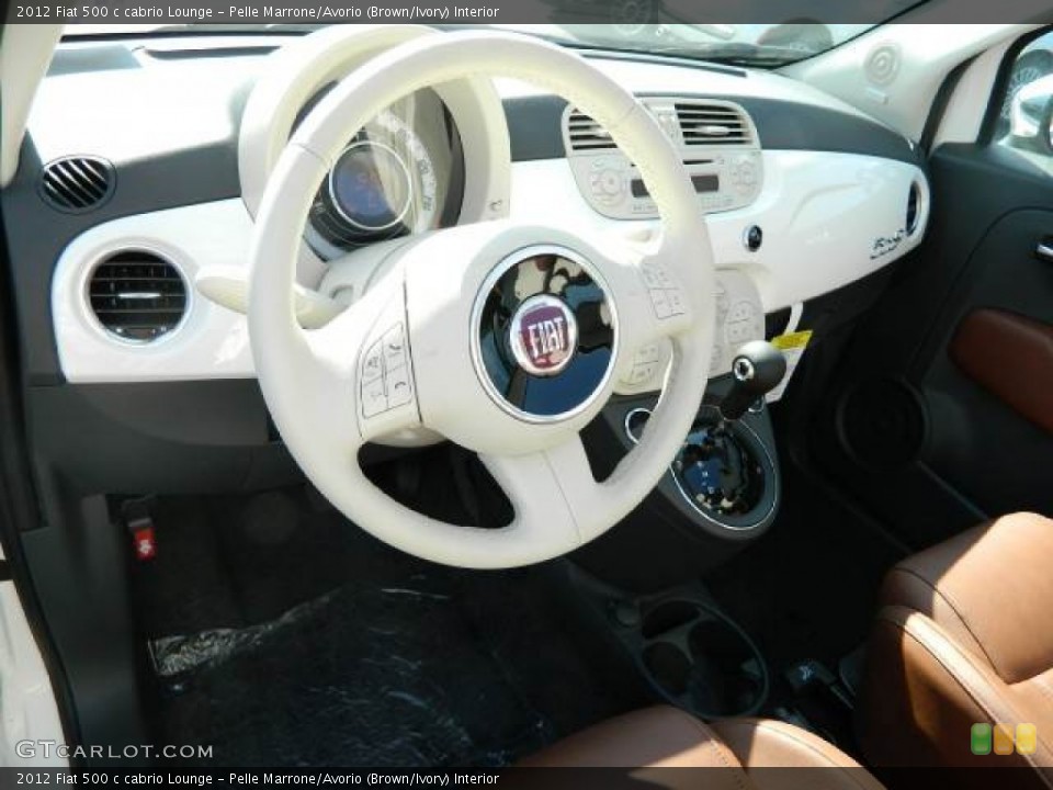 Pelle Marrone/Avorio (Brown/Ivory) Interior Dashboard for the 2012 Fiat 500 c cabrio Lounge #58132274