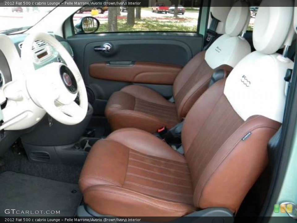 Pelle Marrone/Avorio (Brown/Ivory) Interior Photo for the 2012 Fiat 500 c cabrio Lounge #58132358