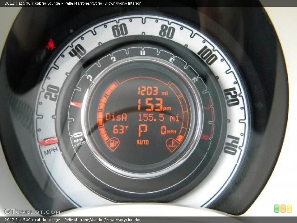Pelle Marrone/Avorio (Brown/Ivory) Interior Gauges for the 2012 Fiat 500 c cabrio Lounge #58132370