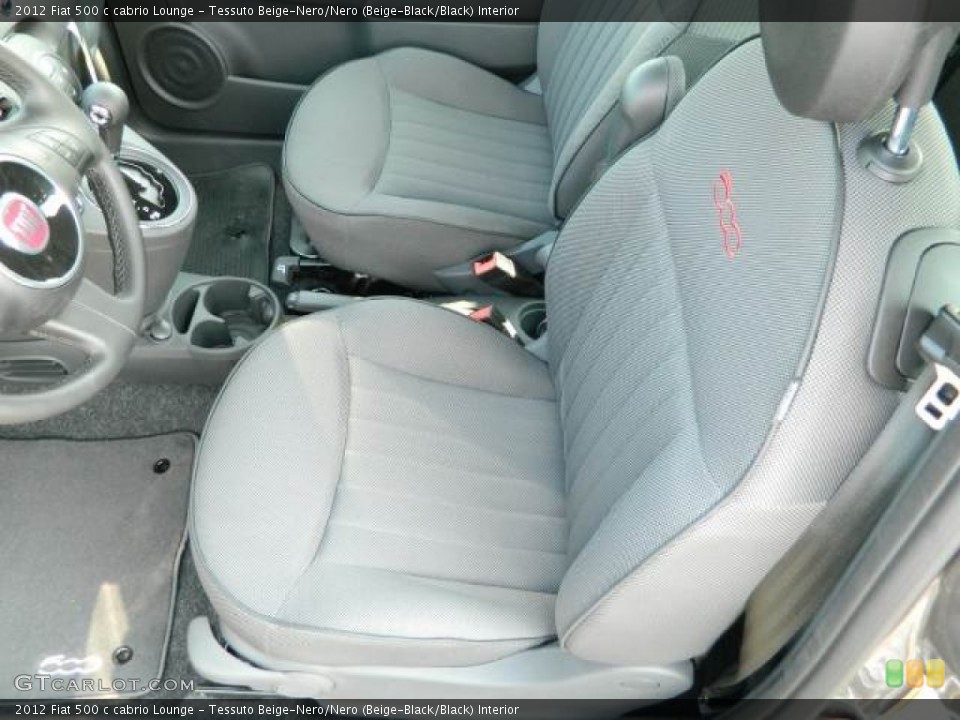 Tessuto Beige-Nero/Nero (Beige-Black/Black) Interior Photo for the 2012 Fiat 500 c cabrio Lounge #58132382