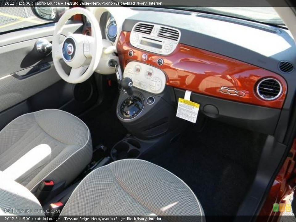 Tessuto Beige-Nero/Avorio (Beige-Black/Ivory) Interior Dashboard for the 2012 Fiat 500 c cabrio Lounge #58132490