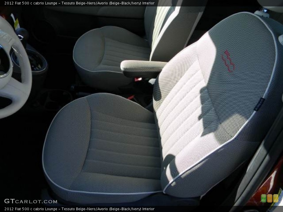 Tessuto Beige-Nero/Avorio (Beige-Black/Ivory) Interior Photo for the 2012 Fiat 500 c cabrio Lounge #58132514