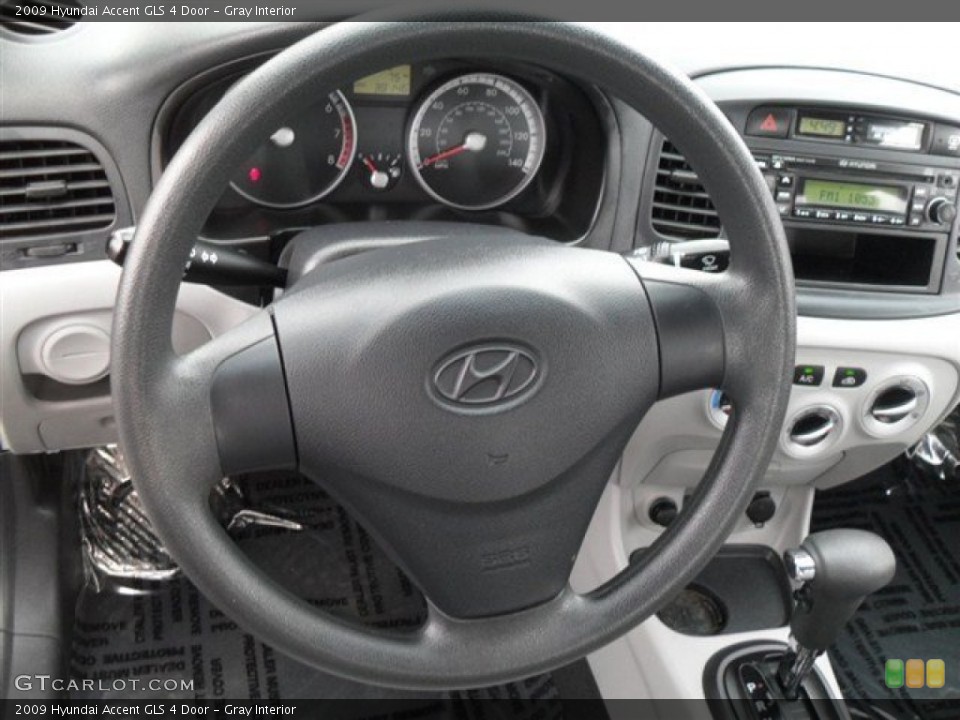 Gray Interior Steering Wheel for the 2009 Hyundai Accent GLS 4 Door #58133600