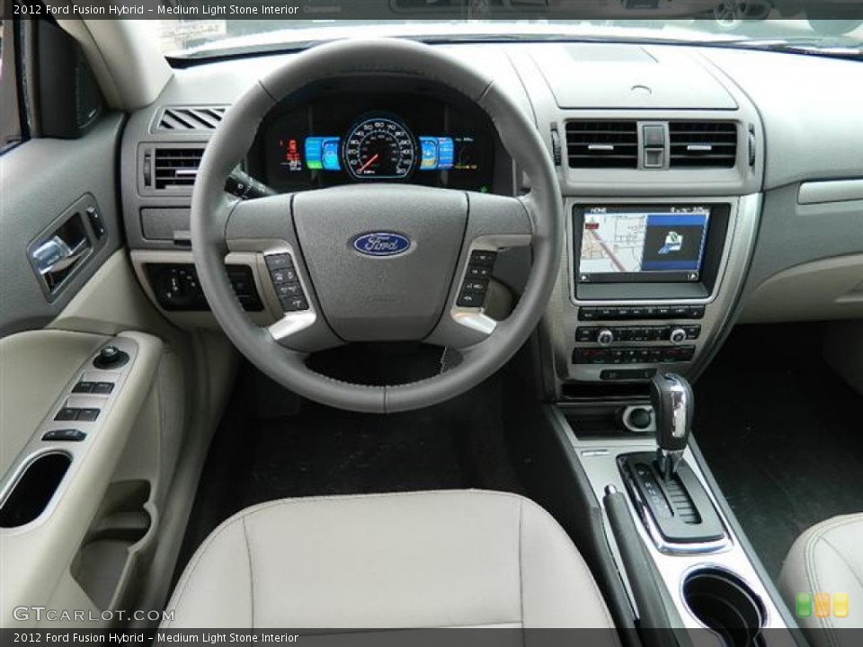 Medium Light Stone Interior Dashboard for the 2012 Ford Fusion Hybrid #58139708