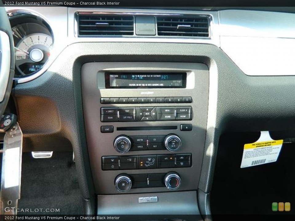 Charcoal Black Interior Controls for the 2012 Ford Mustang V6 Premium Coupe #58159205
