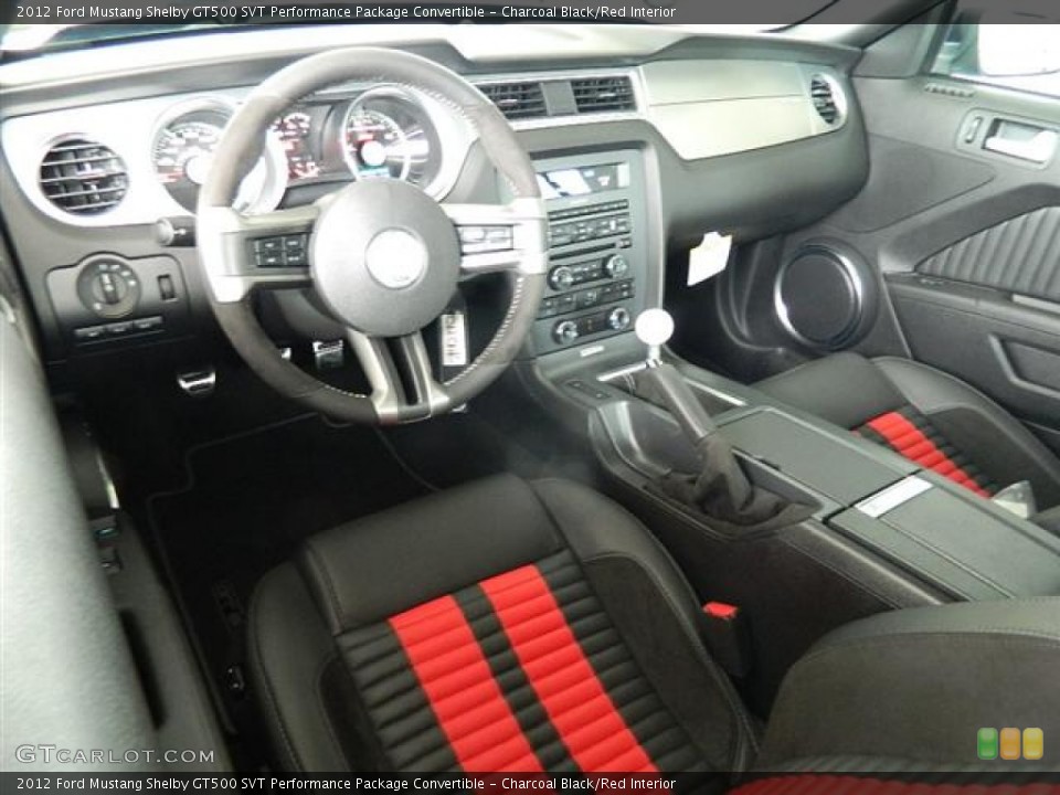 Charcoal Black/Red Interior Prime Interior for the 2012 Ford Mustang Shelby GT500 SVT Performance Package Convertible #58159439