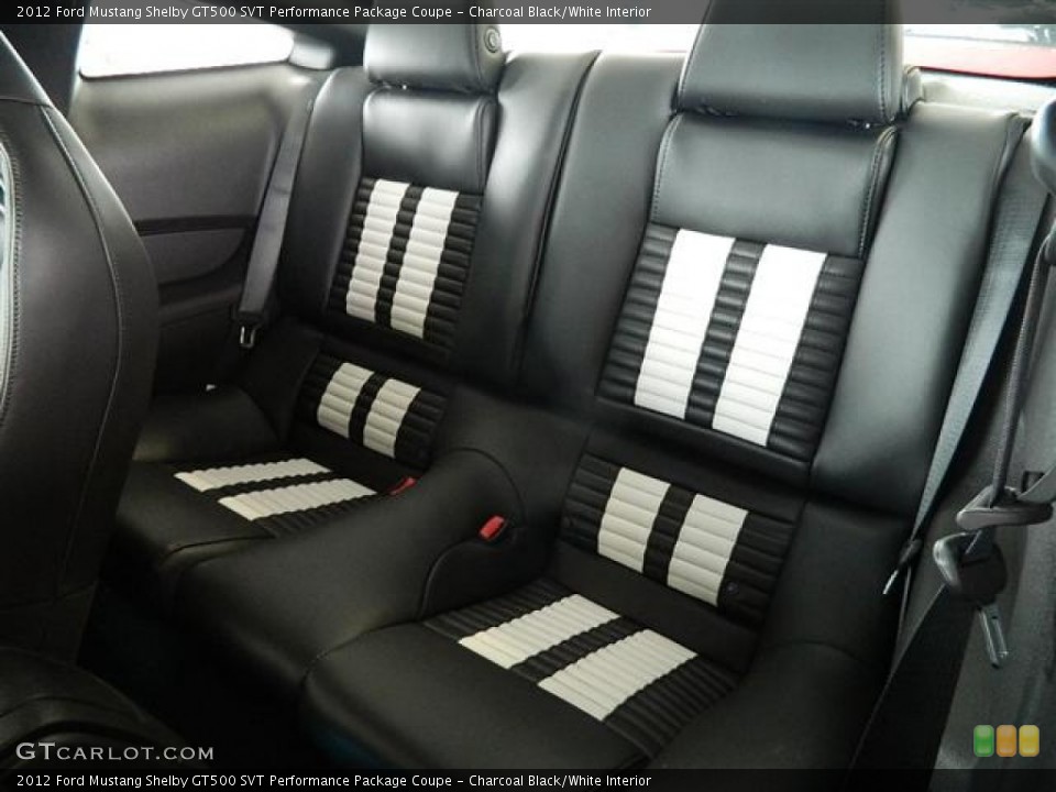 Charcoal Black/White Interior Photo for the 2012 Ford Mustang Shelby GT500 SVT Performance Package Coupe #58159676