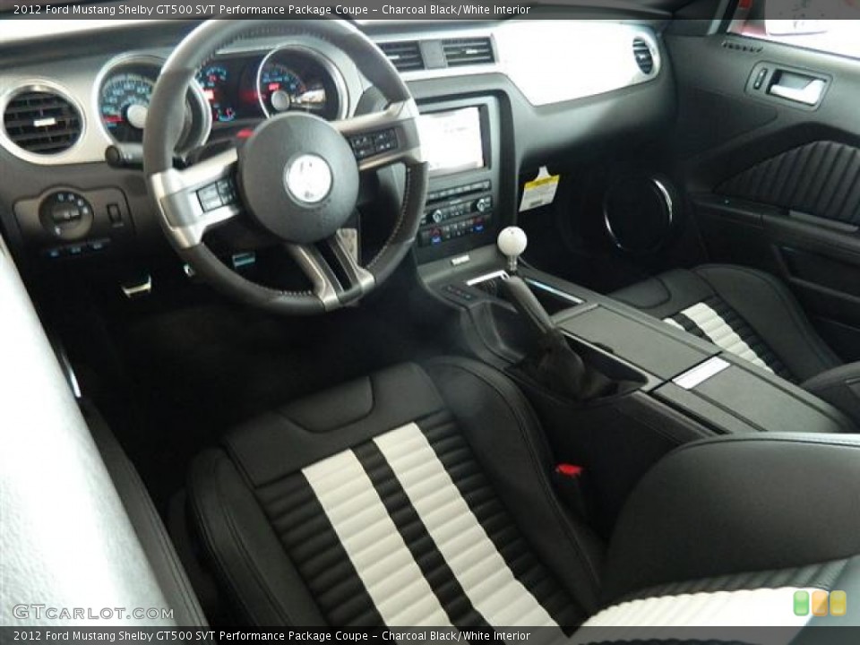 Charcoal Black/White Interior Prime Interior for the 2012 Ford Mustang Shelby GT500 SVT Performance Package Coupe #58159682