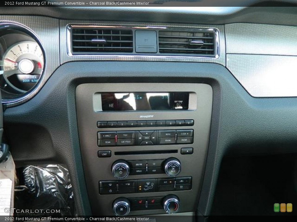 Charcoal Black/Cashmere Interior Controls for the 2012 Ford Mustang GT Premium Convertible #58159967