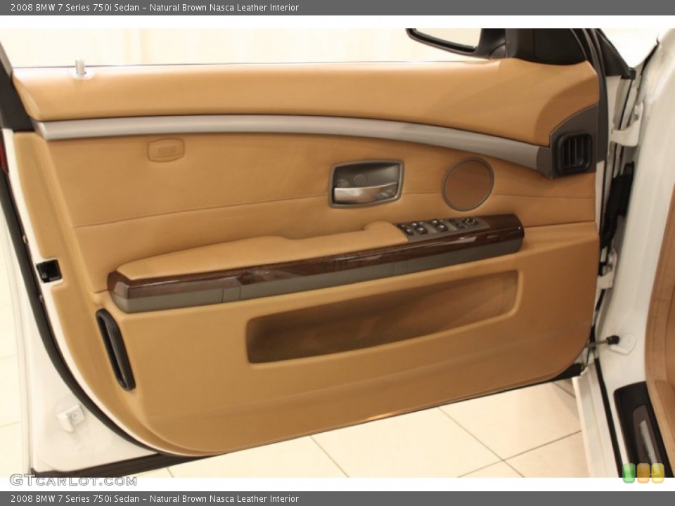 Natural Brown Nasca Leather Interior Door Panel for the 2008 BMW 7 Series 750i Sedan #58166684