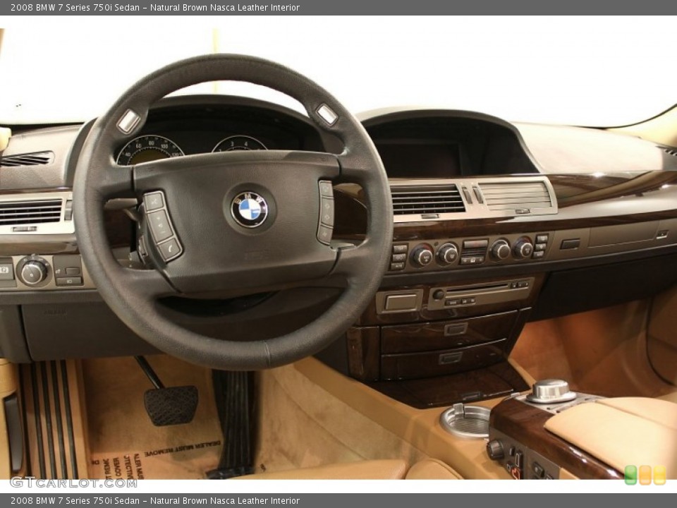 Natural Brown Nasca Leather Interior Dashboard for the 2008 BMW 7 Series 750i Sedan #58166720