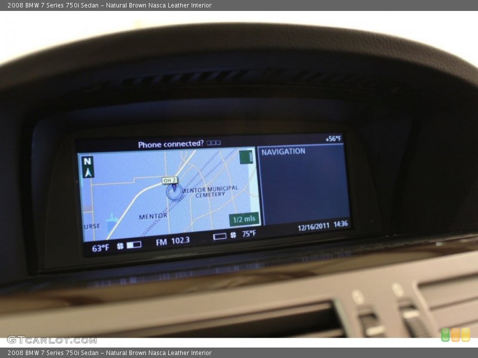 Natural Brown Nasca Leather Interior Navigation for the 2008 BMW 7 Series 750i Sedan #58166774