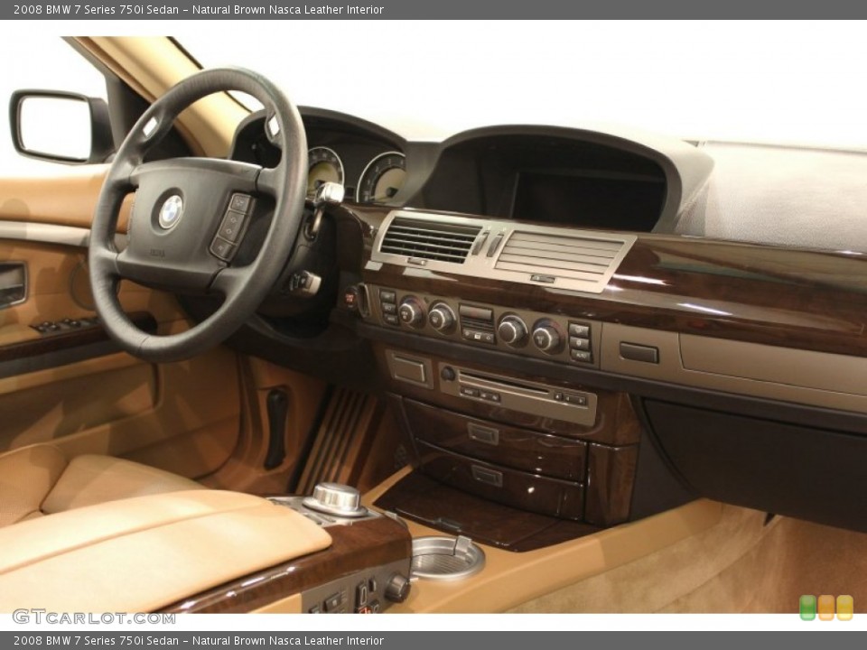 Natural Brown Nasca Leather Interior Dashboard for the 2008 BMW 7 Series 750i Sedan #58166825