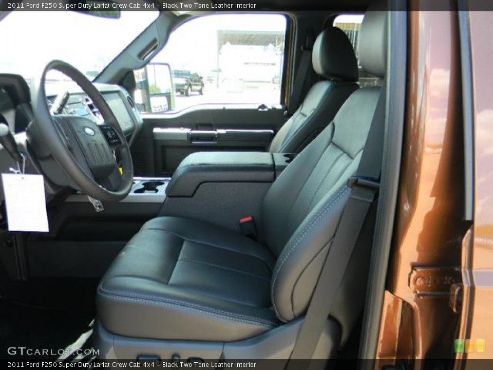 Black Two Tone Leather Interior Photo for the 2011 Ford F250 Super Duty Lariat Crew Cab 4x4 #58172102