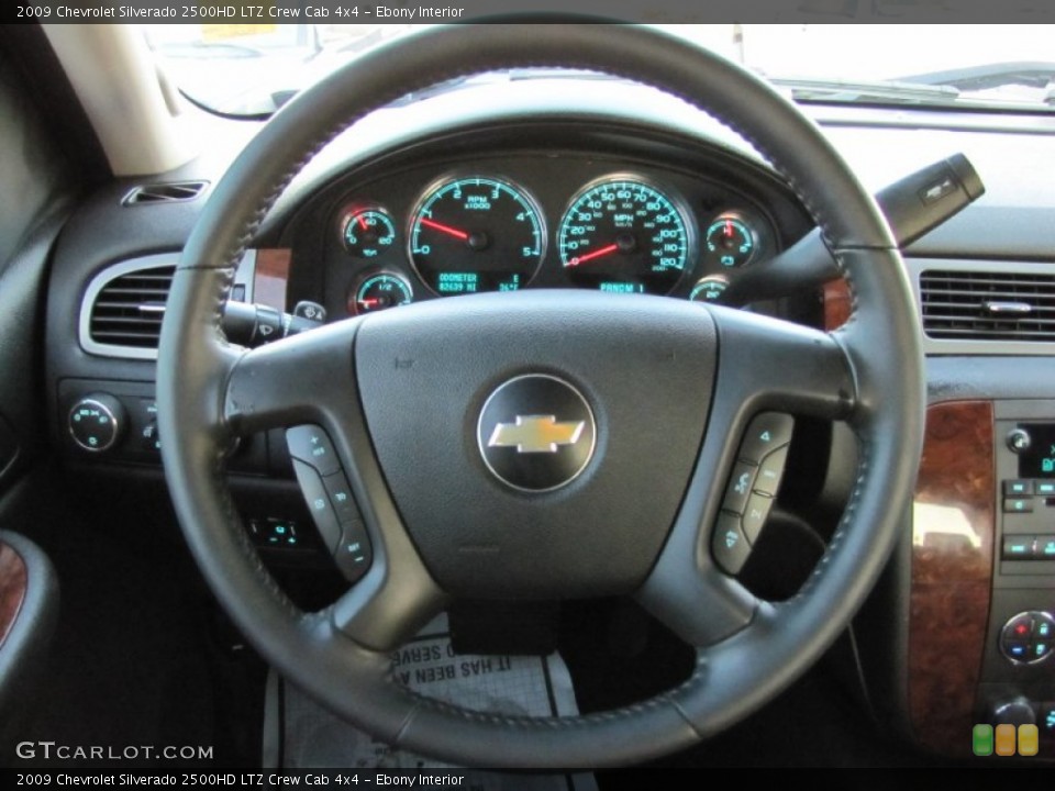 Ebony Interior Steering Wheel for the 2009 Chevrolet Silverado 2500HD LTZ Crew Cab 4x4 #58173126