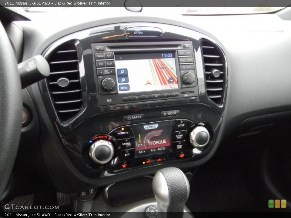 Black/Red w/Silver Trim Interior Controls for the 2011 Nissan Juke SL AWD #58175909