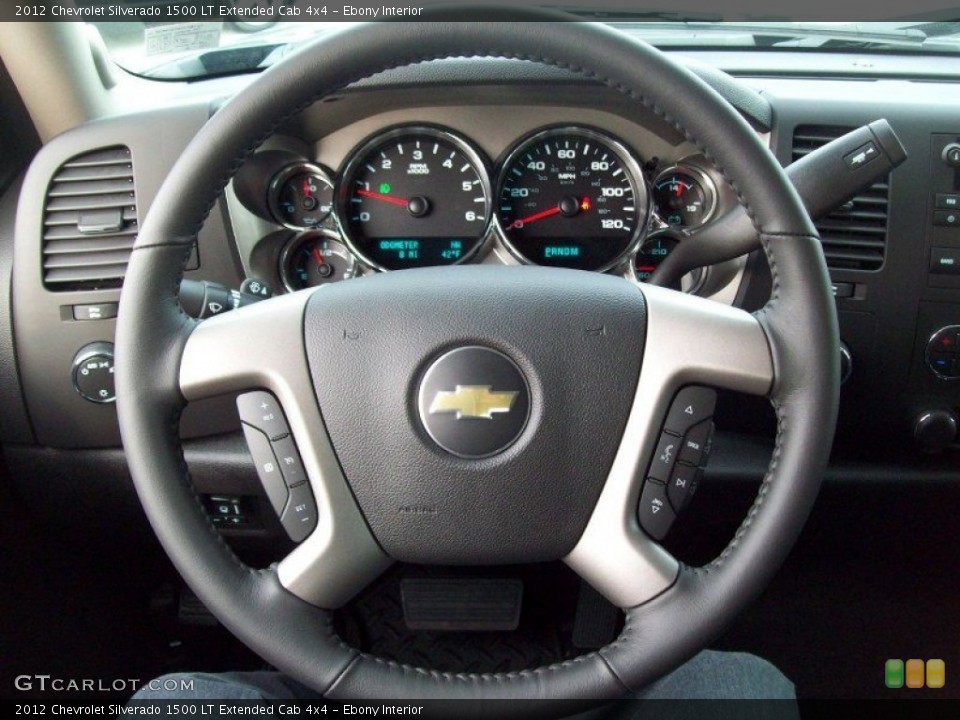 Ebony Interior Steering Wheel for the 2012 Chevrolet Silverado 1500 LT Extended Cab 4x4 #58176980