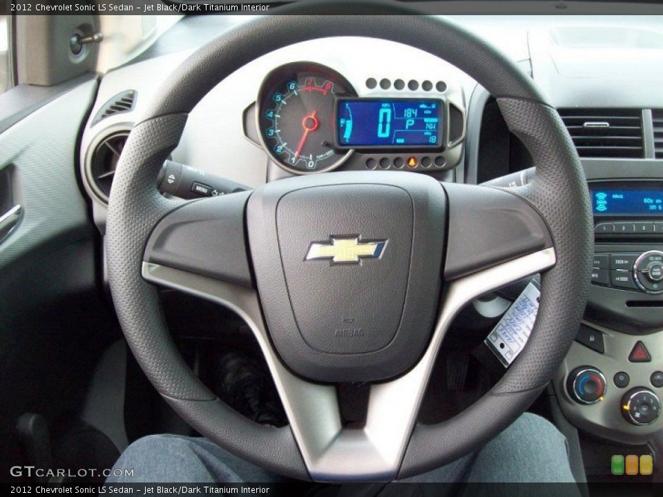 Jet Black/Dark Titanium Interior Steering Wheel for the 2012 Chevrolet Sonic LS Sedan #58177283