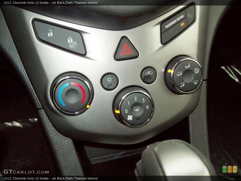 Jet Black/Dark Titanium Interior Controls for the 2012 Chevrolet Sonic LS Sedan #58177289
