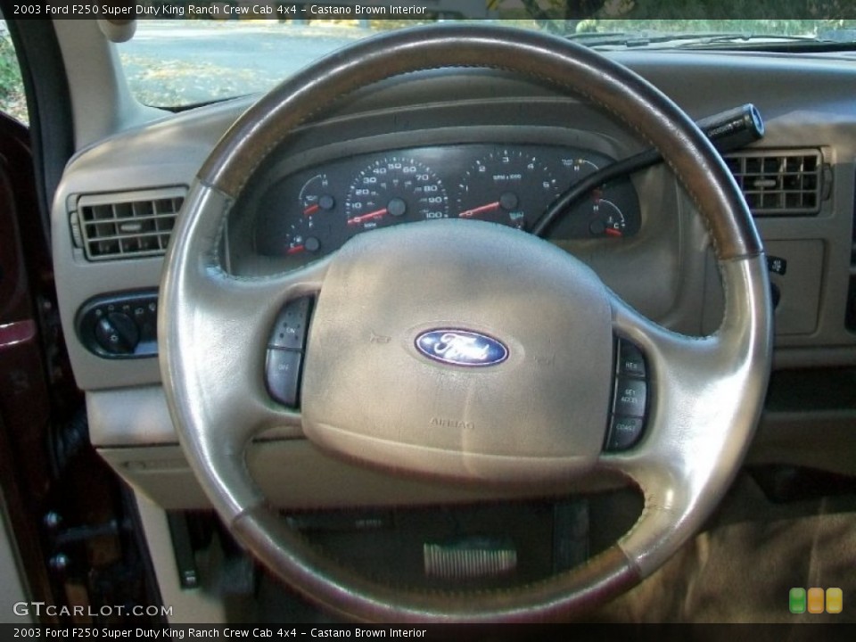 Castano Brown Interior Steering Wheel for the 2003 Ford F250 Super Duty King Ranch Crew Cab 4x4 #58181228