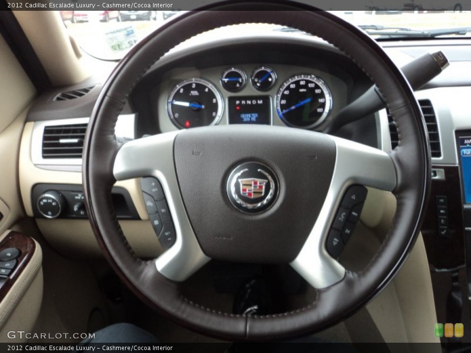 Cashmere/Cocoa Interior Steering Wheel for the 2012 Cadillac Escalade Luxury #58186368
