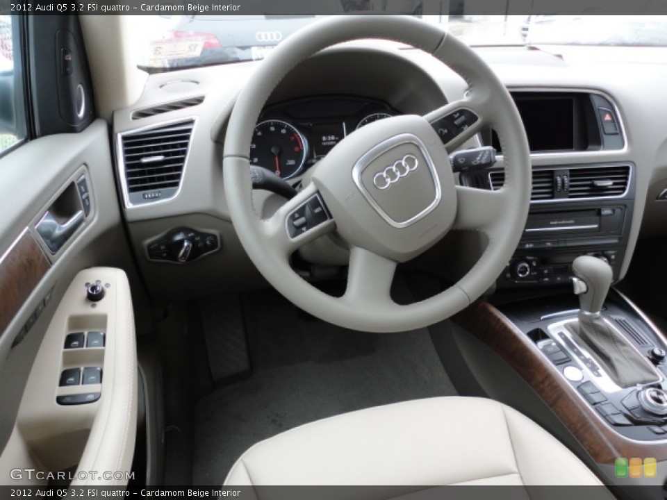 Cardamom Beige Interior Steering Wheel for the 2012 Audi Q5 3.2 FSI quattro #58193583