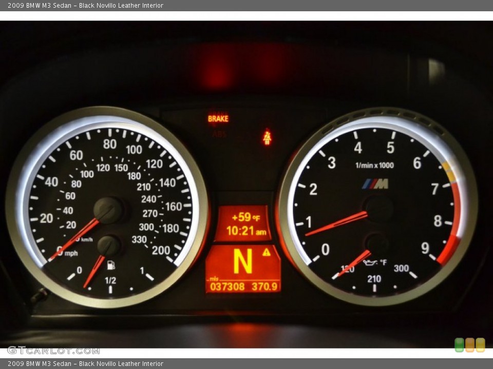 Black Novillo Leather Interior Gauges for the 2009 BMW M3 Sedan #58193751