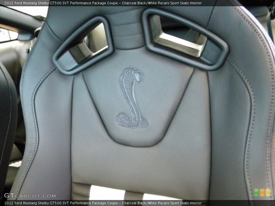 Charcoal Black/White Recaro Sport Seats 2012 Ford Mustang Interiors