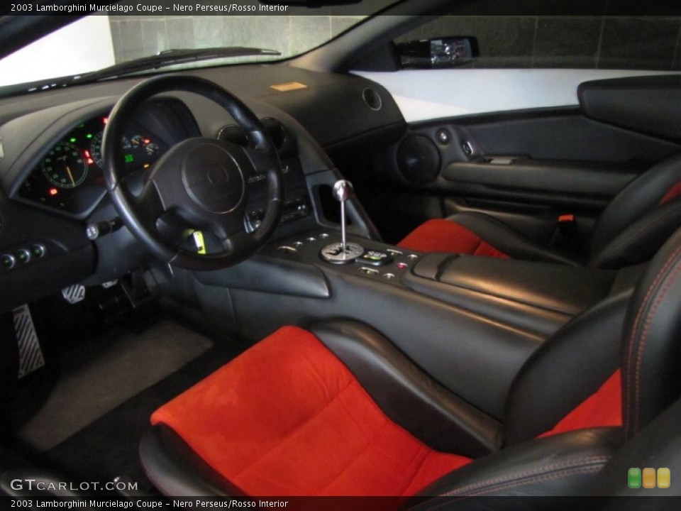 Nero Perseus/Rosso Interior Photo for the 2003 Lamborghini Murcielago Coupe #58215123