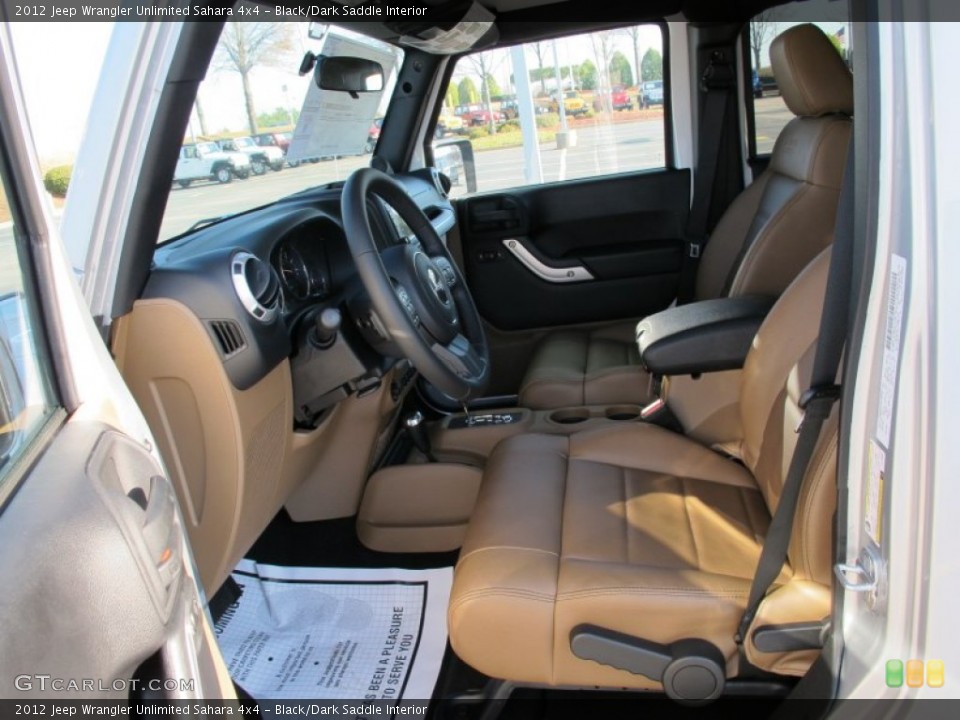 Black/Dark Saddle Interior Photo for the 2012 Jeep Wrangler Unlimited Sahara 4x4 #58225104