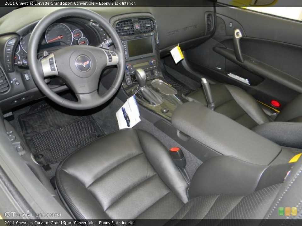 Ebony Black Interior Prime Interior for the 2011 Chevrolet Corvette Grand Sport Convertible #58231133