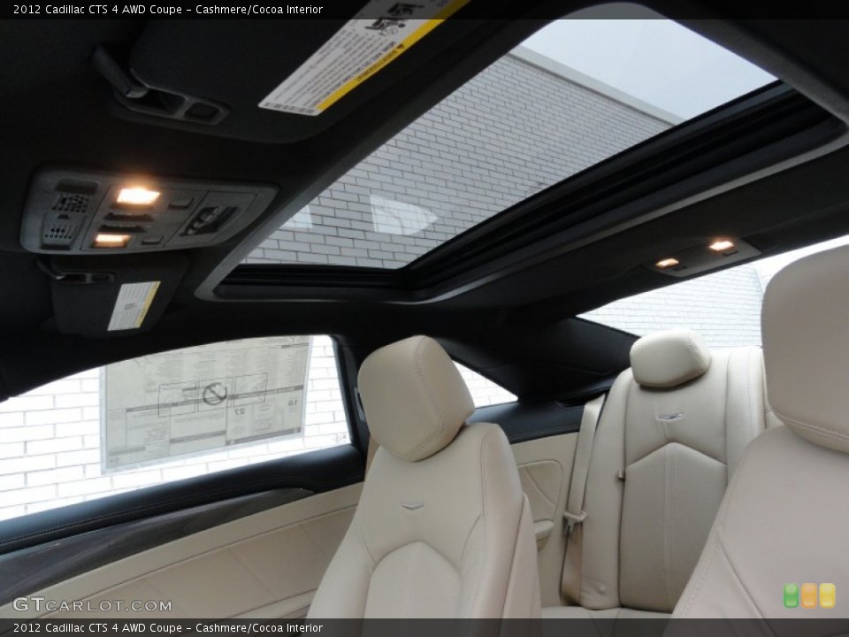 Cashmere/Cocoa Interior Sunroof for the 2012 Cadillac CTS 4 AWD Coupe #58237530