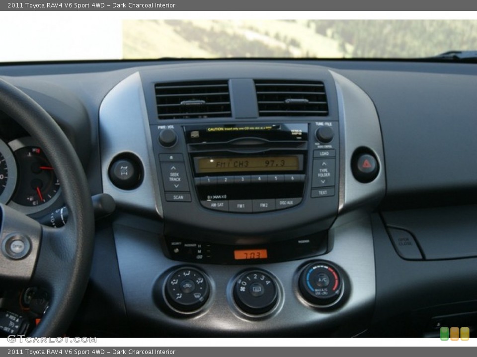 Dark Charcoal Interior Controls for the 2011 Toyota RAV4 V6 Sport 4WD #58244989