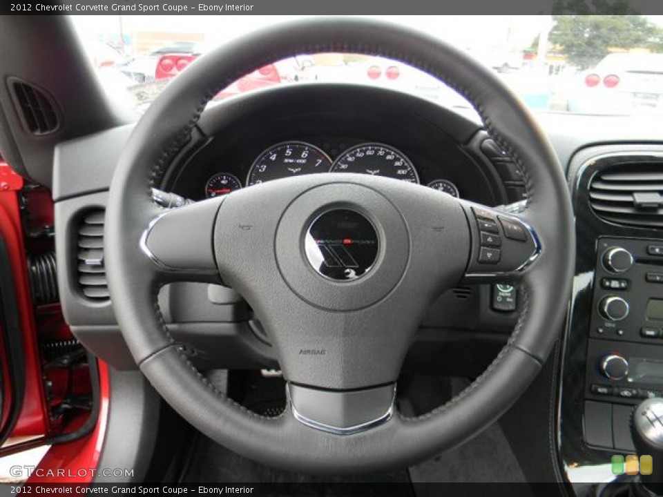 Ebony Interior Steering Wheel for the 2012 Chevrolet Corvette Grand Sport Coupe #58253791